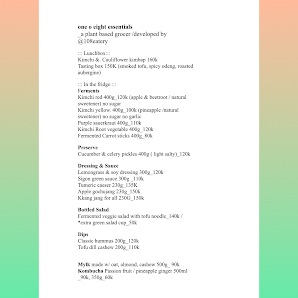 A menu displaying various dishes and their descriptions in English.