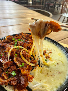 Cheesy Fried Chicken with Noodles