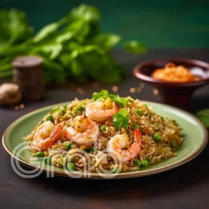 Shrimp, Chinese sausage, and pineapple fried rice at Ambrosia Cafe Bistro