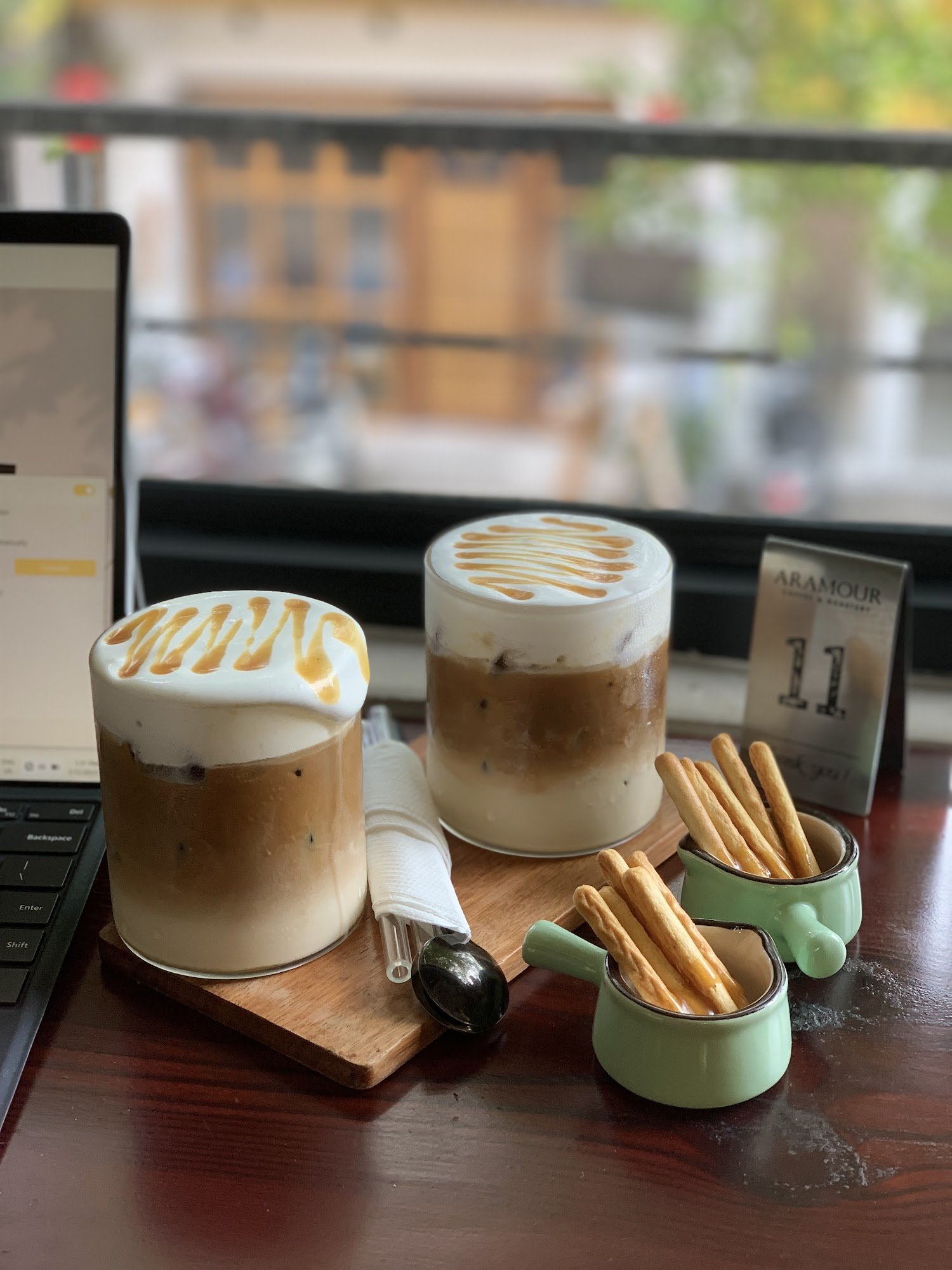 Iced Coffee with Caramel Drizzle