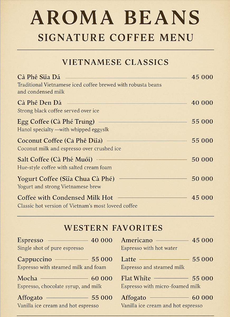 Aroma Beans in Thao Dien