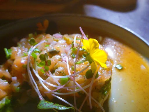 Seafood Salad with Microgreens and Edible Flowers