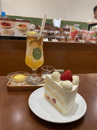 Cake with Whipped Cream and Strawberries