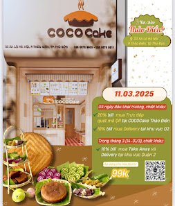 A promotional flyer for an event at a venue in Thao Dien, Saigon featuring Coco Cake.