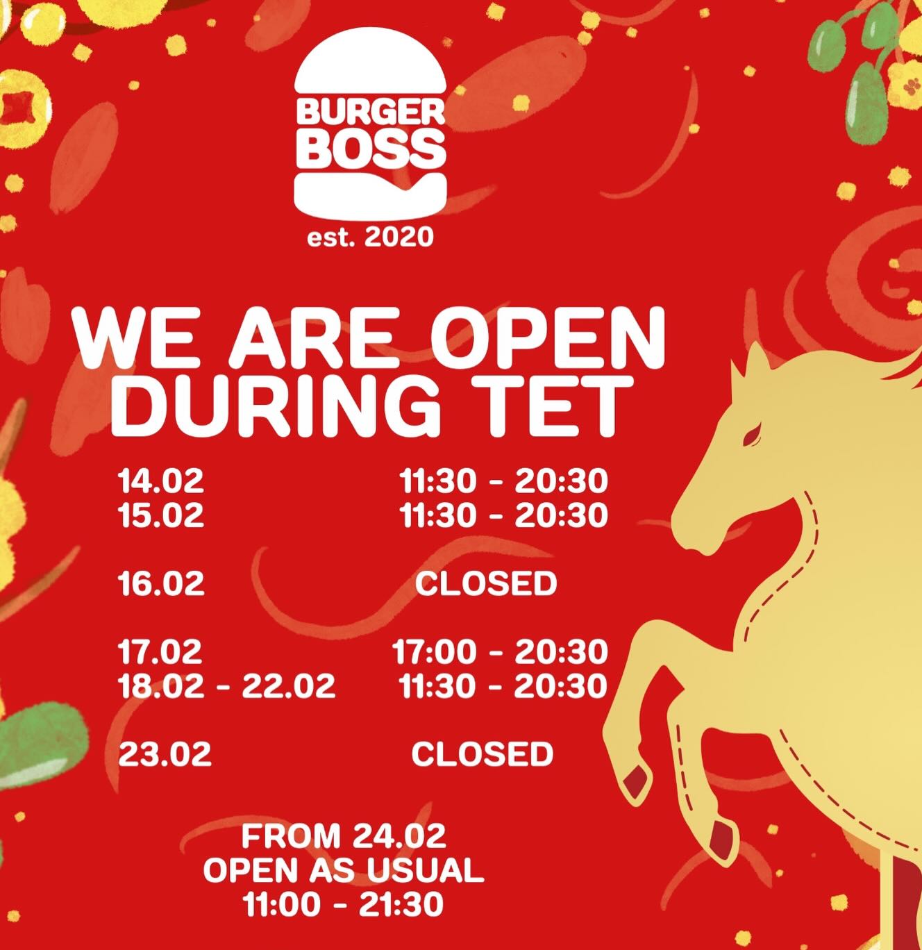 Chúc mừng năm mới!

We are open during Tet to sati