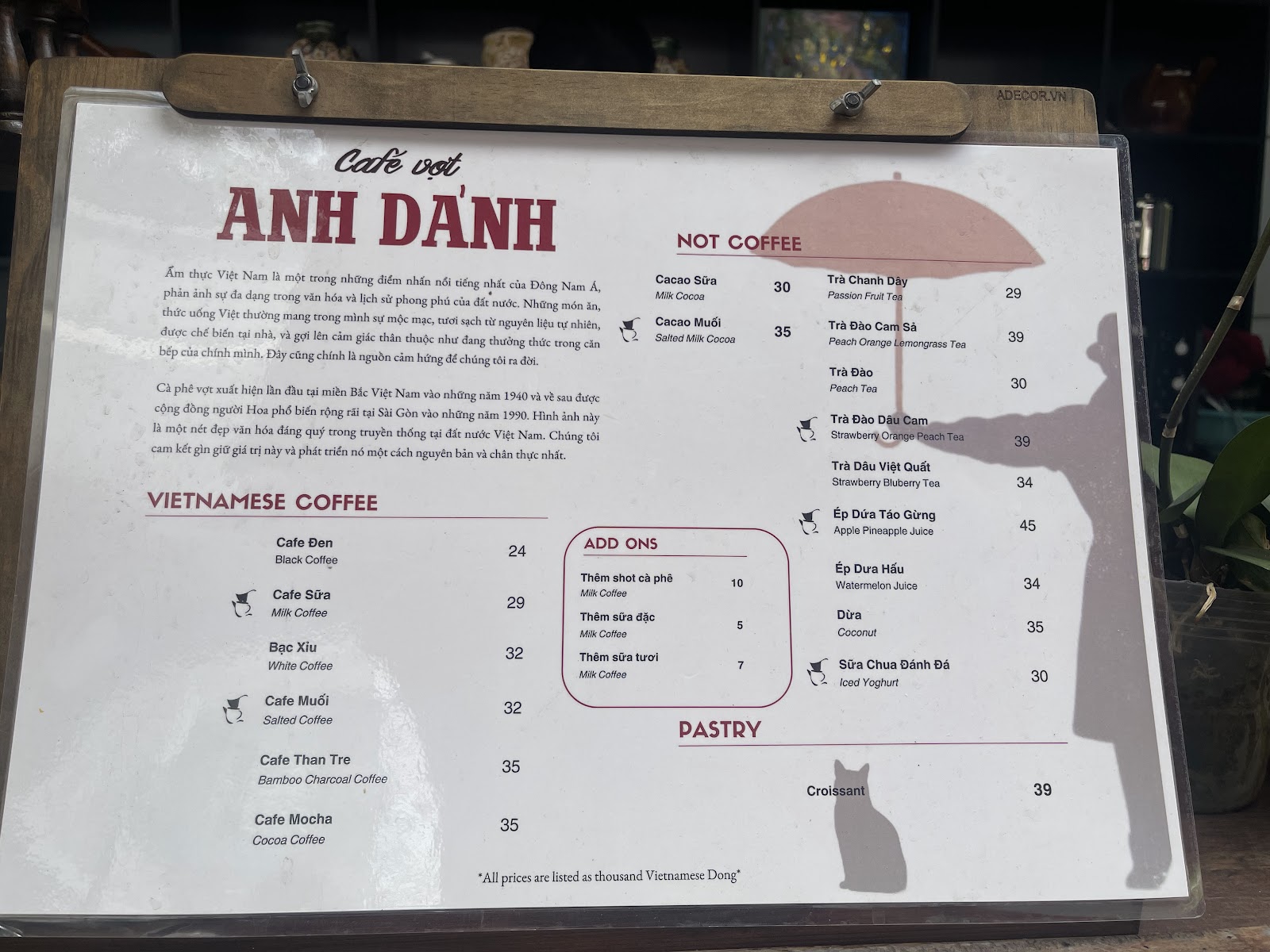Cà phê vợt Anh Dảnh Nguyễn Văn Hưởng in Thao Dien