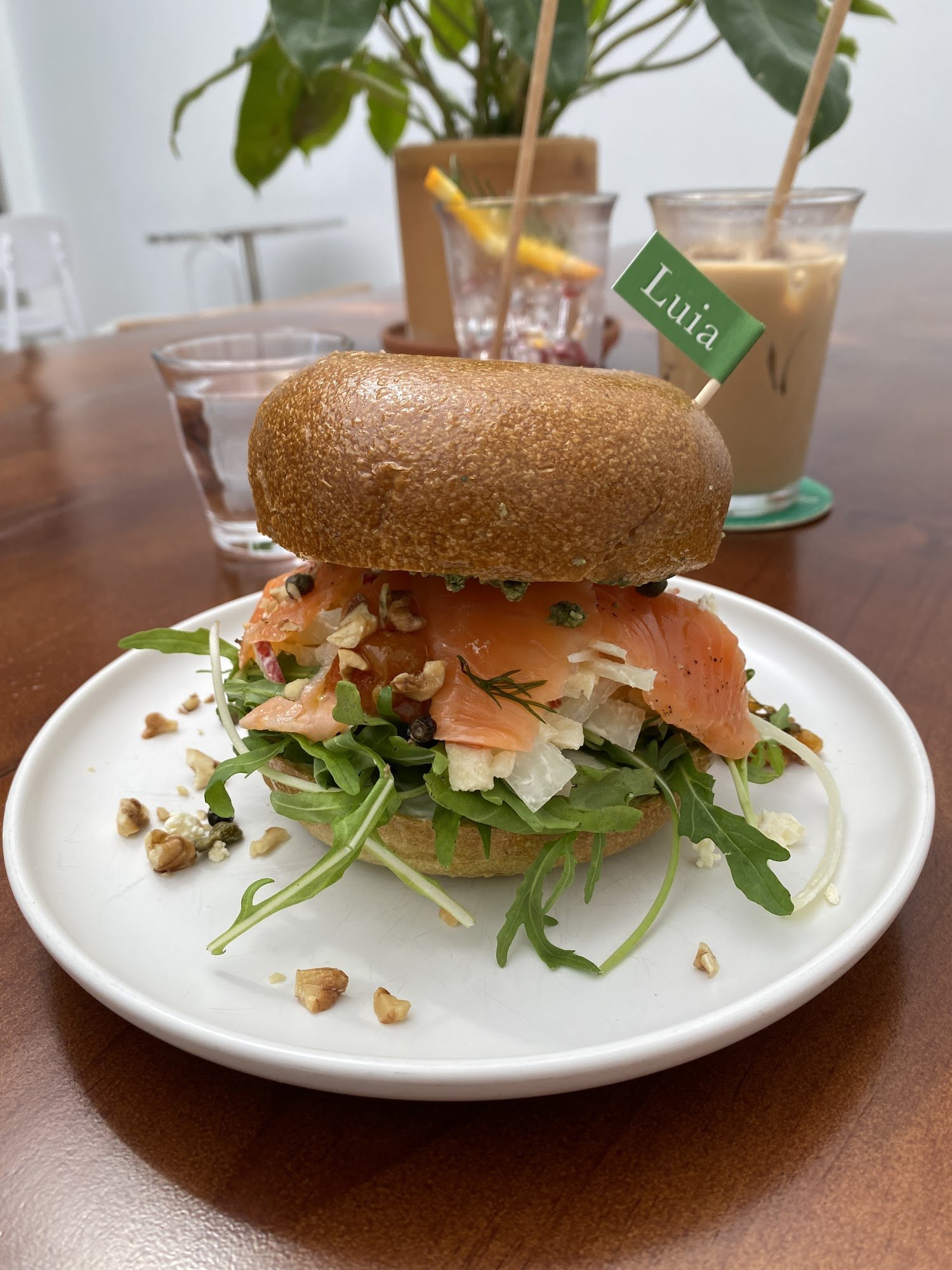 Salmon Bagel Sandwich