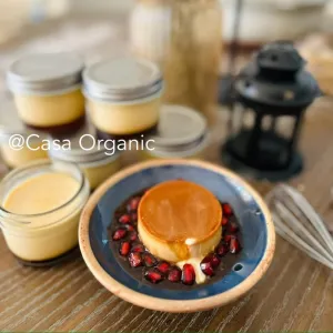 Organic flan cake at Casa Organic Kitchen in Ha Noi