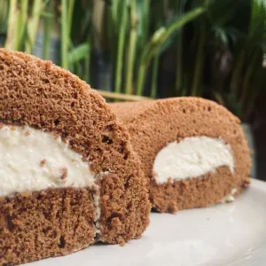 Chocolate Flavored Cream Roll Cake