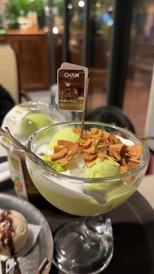 Green Ice Cream with Nuts