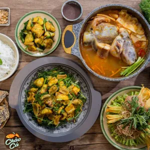 Combo for 4 People - 3 Dishes (2 Sausages, 1 Intestine, 1 Hotpot with Head and Tail) at Chảo Cá Vincom Thảo Điền