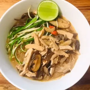Vegan shredded chicken vermicelli at Chay Thiện Tâm in Thao Dien