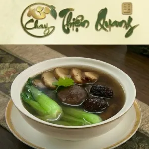 Vegan Braised Mushroom Noodle Soup/⭐ Vegetarian Braised Mushroom Noodle Soup at Chay Thiện Tâm in Thao Dien