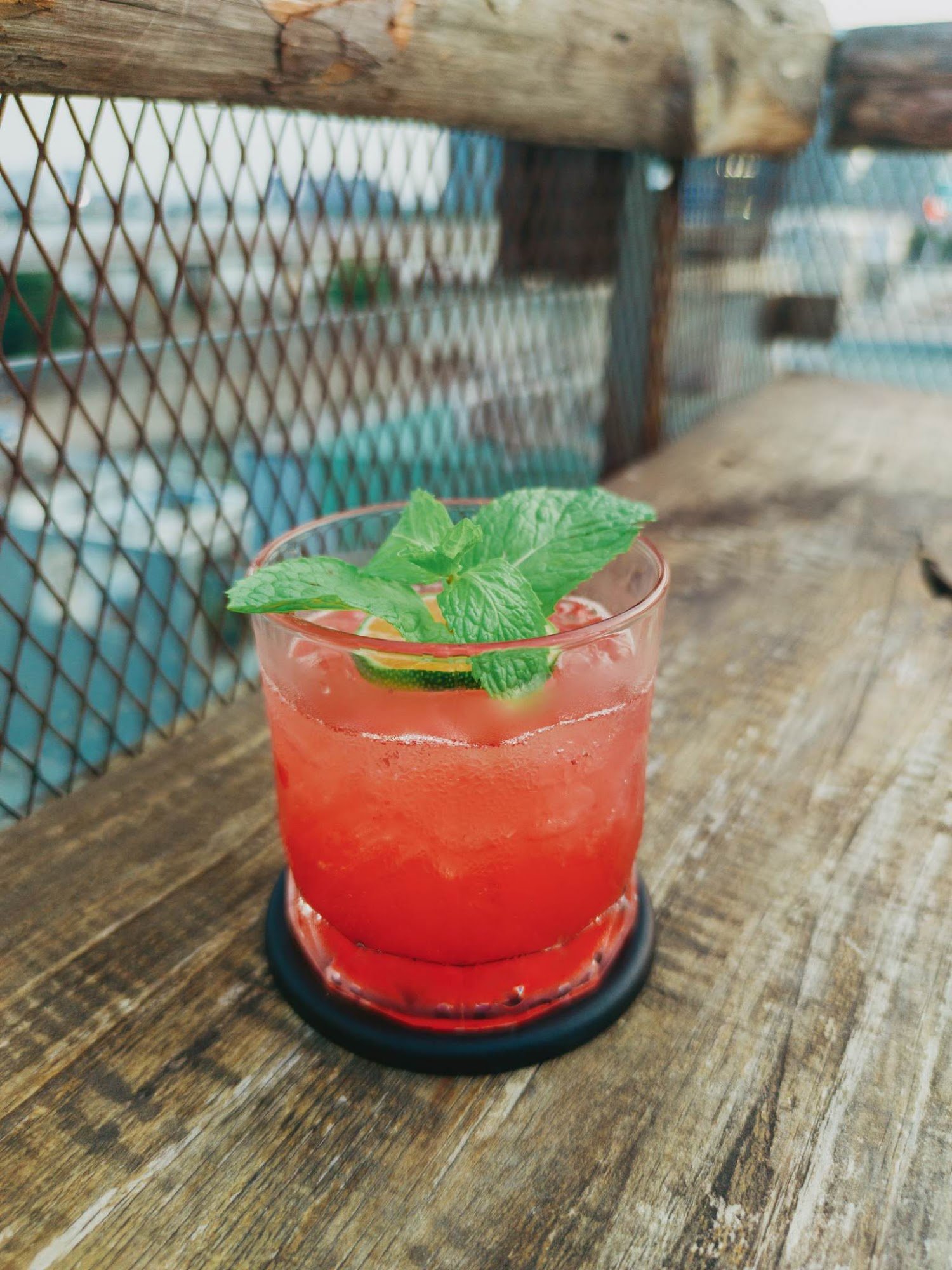 Mint Lime Red Cocktail