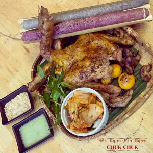 Grilled chicken with bamboo-tube rice at Chuk Chuk