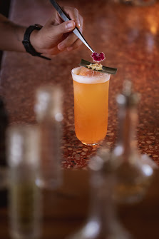 Cocktail with Floral Garnish