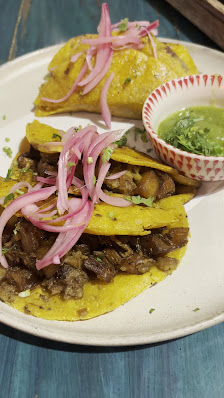 Tacos with Beef and Red Onions
