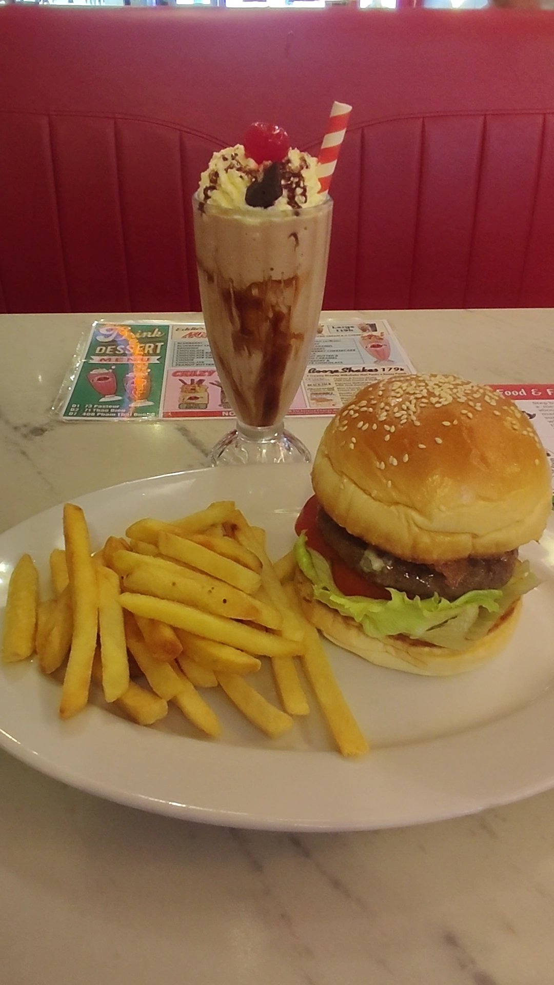 Classic Burger with Fries and Milkshake