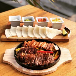 Festive mix of two Fajitas at Flying Pig Saigon