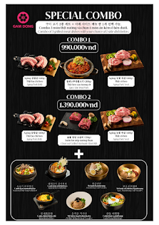 A promotional poster for a restaurant's special combo deals featuring various dishes and their prices.
