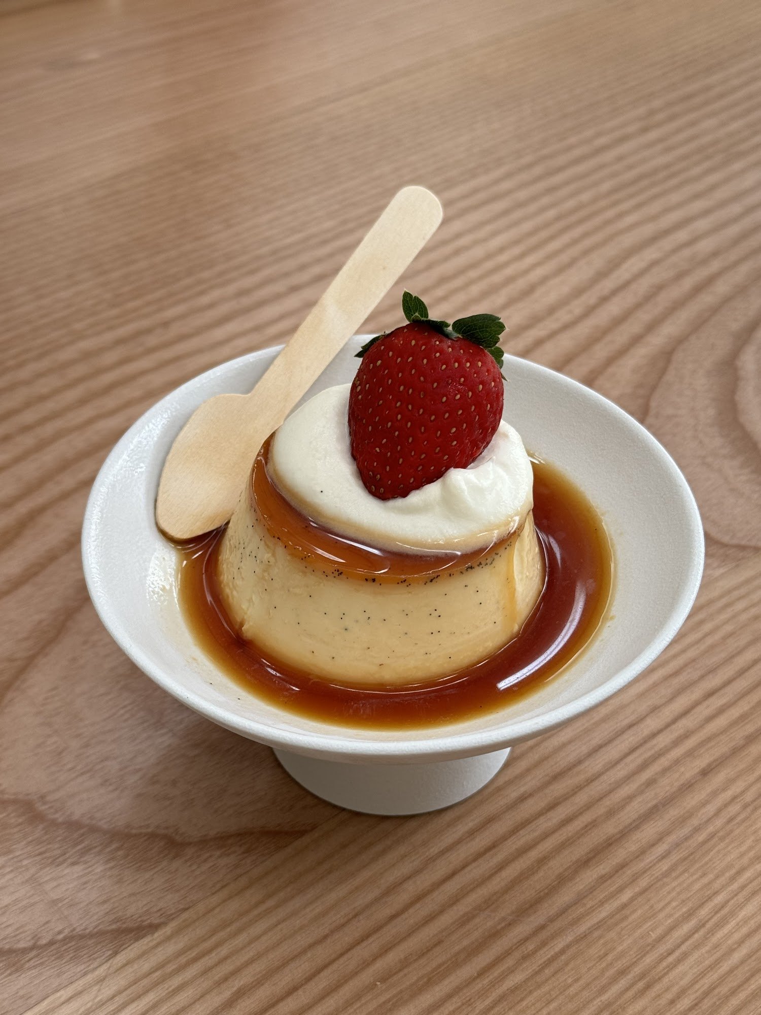 Caramel Flan with Strawberry