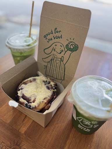 Cinnamon Roll with Cream Cheese Topping