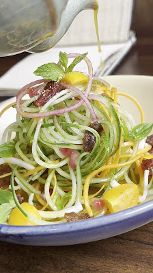 Zucchini Noodle Salad with Bacon and Mint