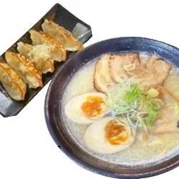 Cb24 Set Ramen With Bbq Pork + 5 Japanese Dumplings (チャーシューラーメン+餃子5個) at KABUKI