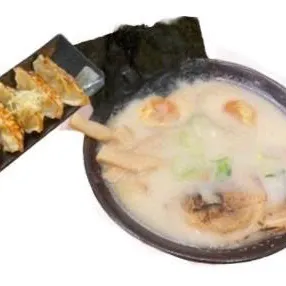 Cb28 Set Hakata Ramen+5 Japanese Dumplings (博多ラーメン+餃子5個) Hakata Ramen+Fried Dumplings at KABUKI