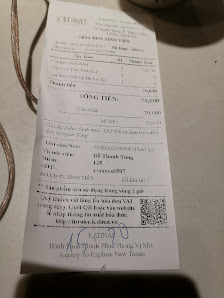 A receipt or bill from a restaurant in Thao Dien, Saigon.