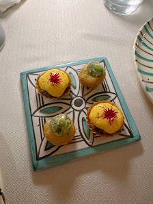 Flower-topped appetizers