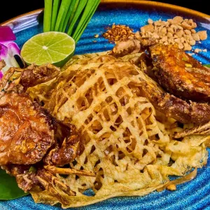35B. Stir-Fried Rice Noodles with Soft-Shell Crab at Lac Thai 7