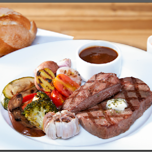 Grilled Steak with Roasted Vegetables
