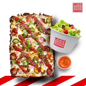 Combo (1 Salad + 1 Pizza + 1 Dip Sauce / 1 Salad + 1 Cake + 1 Dipping Sauce) at Lamie Pizza - Thảo Điền