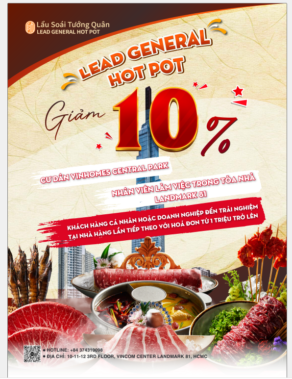 Lẩu Soái Tướng Quân - Lead General Hotpot Landmark 81 Ho Chi Minh City | 帅将军(胡志明店)火锅 photo 8 in Thao Dien