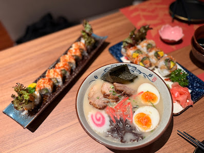 Japanese Ramen and Sushi Platter