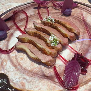 Duck Breast with Radish and Edible Flowers
