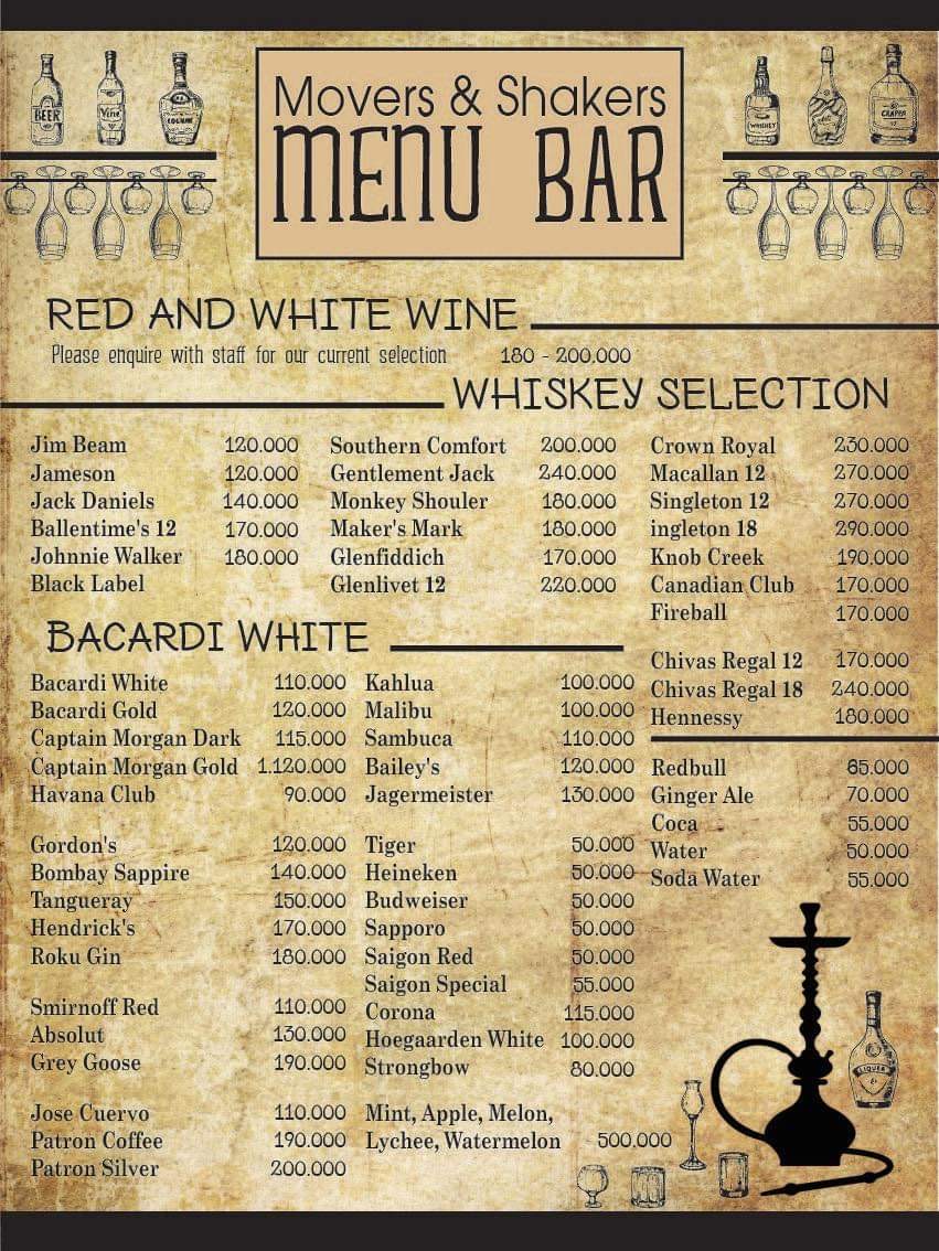 Movers and Shakers - Wine & Cocktail Bar - Cocktail Bar in Thao Dien