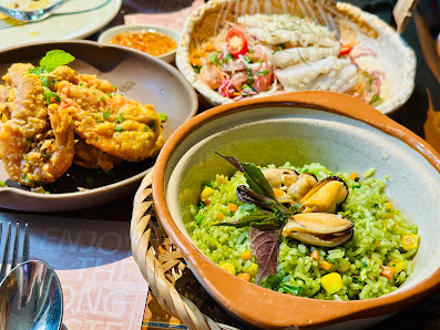 Green Rice with Mussels