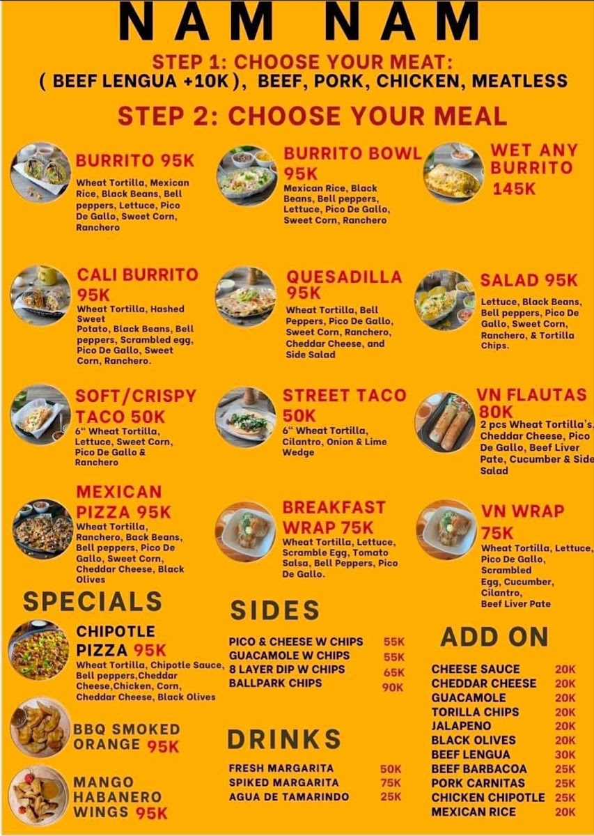 NAM NAM BURRITO & TACOS on Nguyen Van Huong, Thao Dien