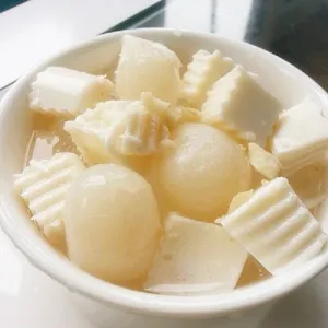 Almond Panna Cotton Sweet Soup at NaMa Organic