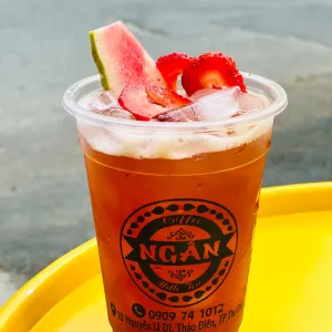 Pink Guava Strawberry Tea at Ngân Coffee in Saigon