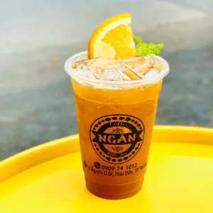 Mix Peach organe lemon grass at Ngân Coffee in Saigon