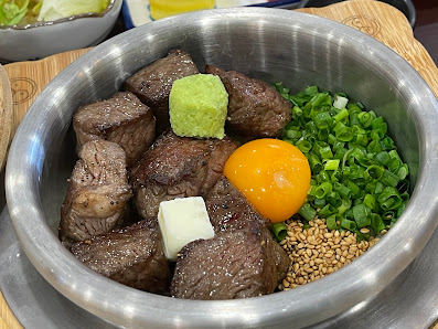 Beef Bowl with Quail Egg and Greens