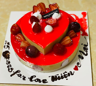 Heart-Shaped Red Sauce Cake