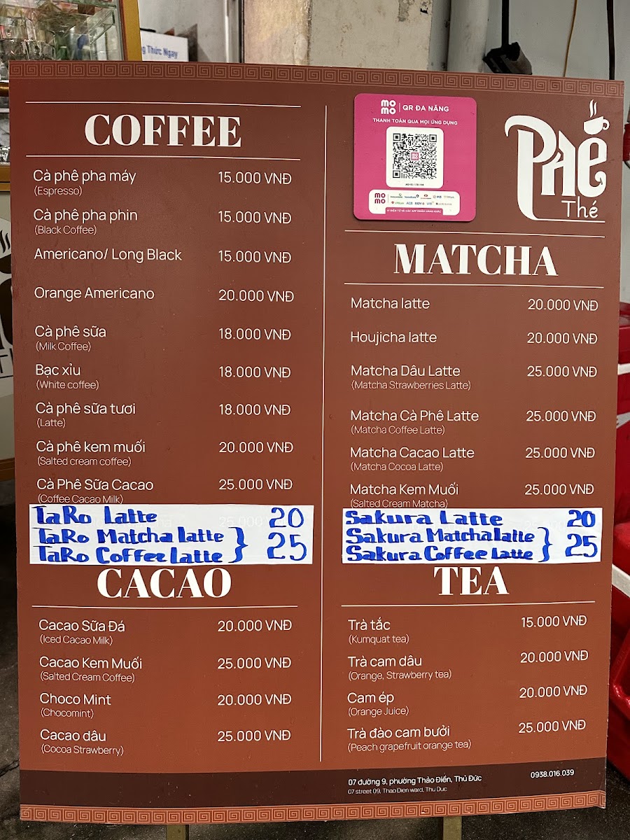 PHÊ thé (coffee - iced tea - cake take away) in Thao Dien