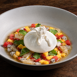 Tropical Fruit Salad with Meringue