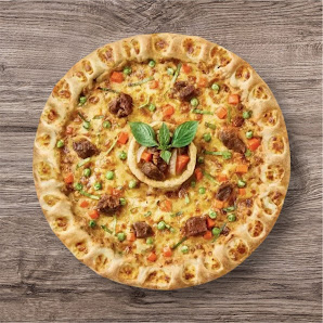 Vegetable and Meat Pizza