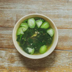 Crab soup with malabar spinach and malabar nutleaf at Quán Bụi Bistro, Thao Dien