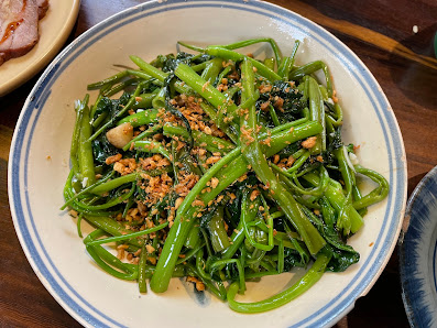 Xào rau mồng tơi với thịt xay